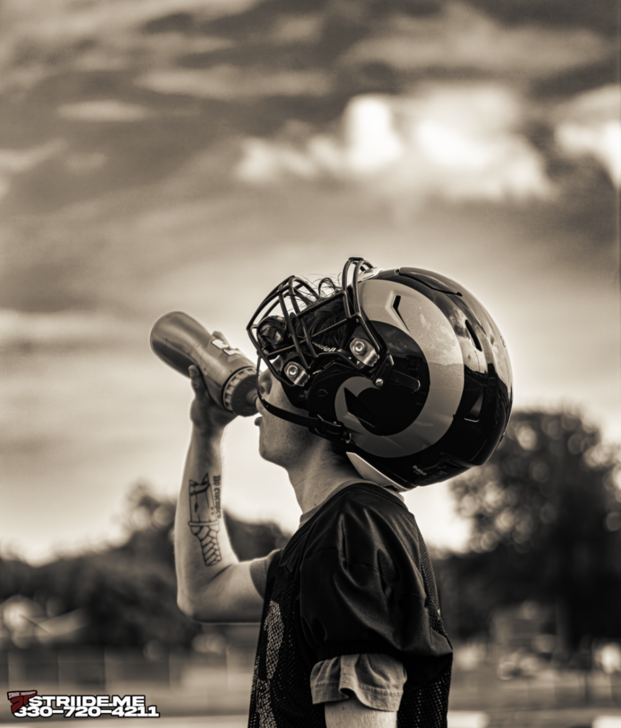 Rams helmet — golden hour