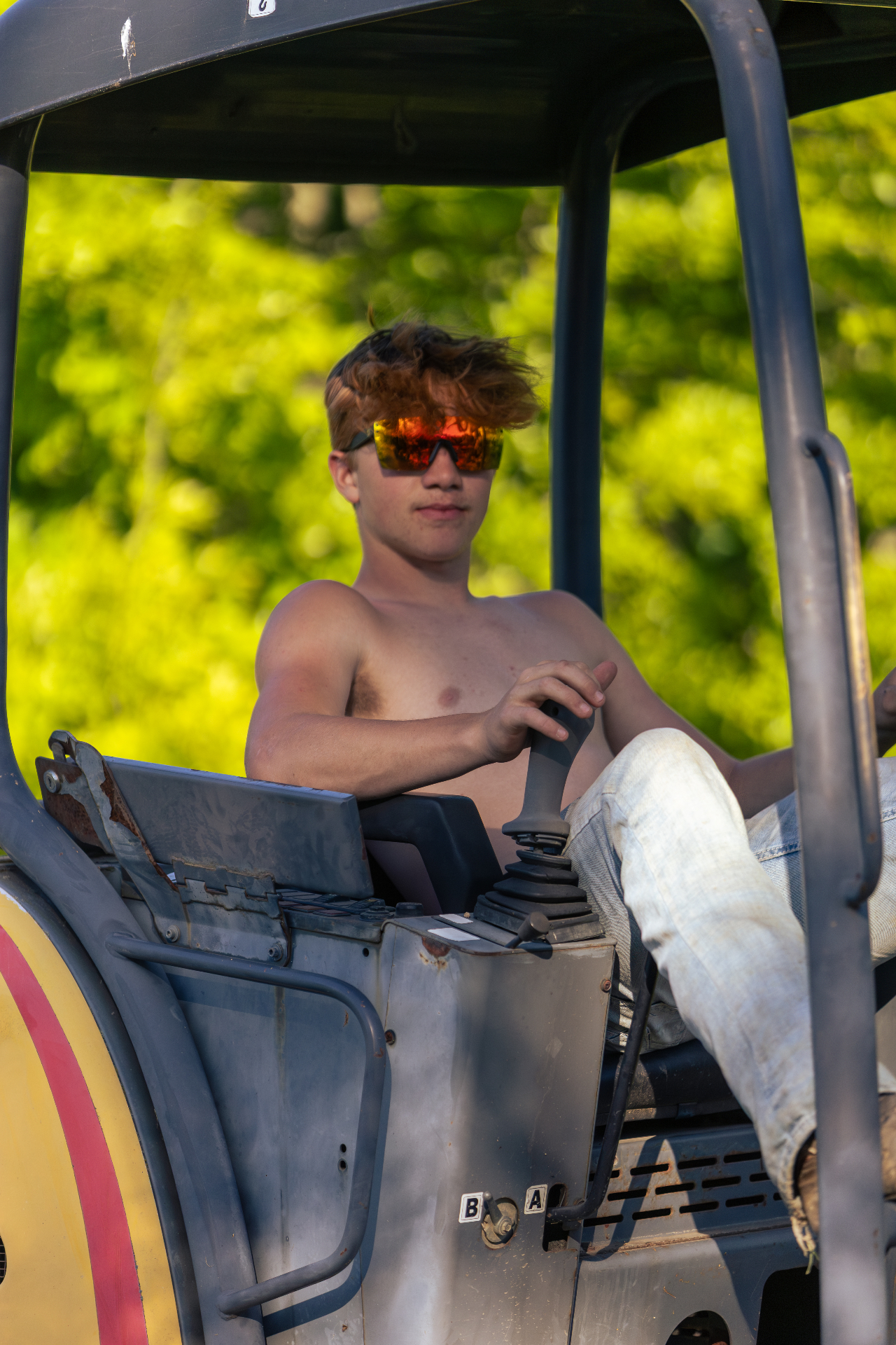 Portrait on machinery